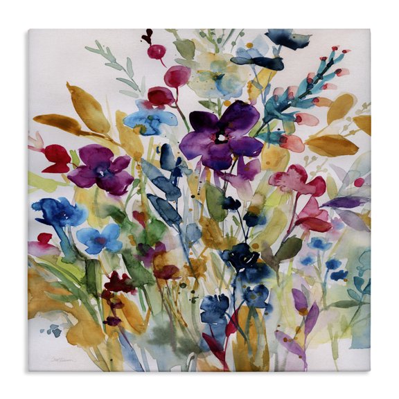 Stupell Industries Contemporary Garden Jewels Abstract Flowers Canvas Art, 17 x 17, by Carol Robinson