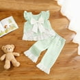thumbnail image 2 of kpoplk Toddler Girl Clothes Baby Girl Sleeveless Clothing Summer Outfit 2-6 Year Little Matching Sleeveless Top Long Pants Set 2Pcs Size 2-3 Years,Light Green, 2 of 8