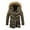 Army Green, variant on Men's Autumn&Winter Solid Color Long Sleeved Jacket Hooded Plush Collar Parkas