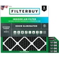 thumbnail image 1 of Filterbuy 14x14x1 MERV 8 (MPR 600) Odor Eliminator, Pleated HVAC AC Furnace Air Filters (5-Pack), 1 of 8