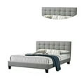 thumbnail image 3 of Dex Modern Platform California King Bed, Tufted Upholstery, Light Gray- Saltoro Sherpi, 3 of 5