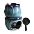 thumbnail image 1 of Quemador de aceites esenciales de cerámica, soporte para incienso para interiores, adorno compacto para el hogar Flor azul, 1 of 9
