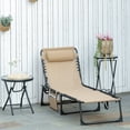 thumbnail image 2 of Outsunny Folding Lounge Chair, Reclining Tanning Chair with Adjustable Back, 2 of 10