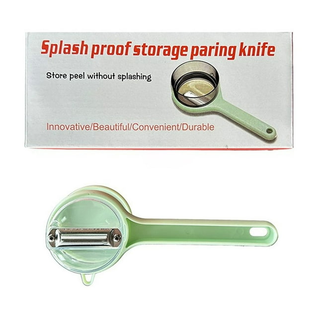 Stainless Steel Fruit Vegetable Peeler with Integrated Storage Container for Efficient Kitchen Use