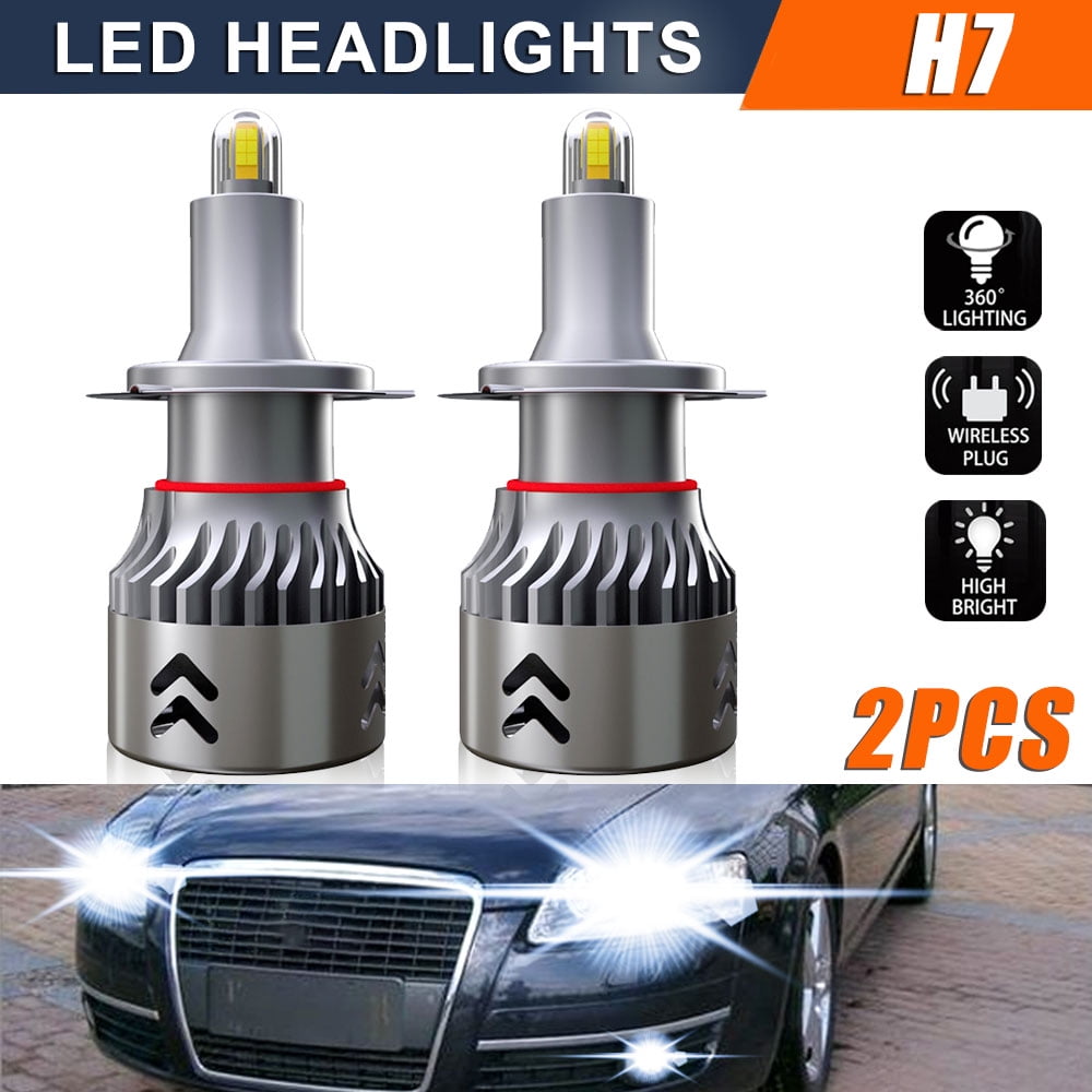 LED 30W H7 White 6000K Two Bulbs Head Light Low Beam Replacement Lamp Fit