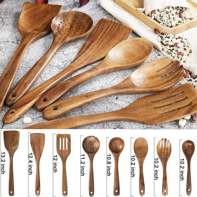 Cooking Utensils, Cooking Spoons, Wooden Kitchen Utensil Set
