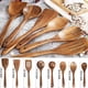 thumbnail image 2 of Cucharas de madera para cocinar, juego de utensilios de cocina antiadherentes, cucharas de madera, juego de utensilios de cocina, utensilios de madera de teca natural que no se rayan, para cocinar, 2 of 7