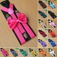 thumbnail image 2 of Men Matching Suspenders Braces&Bow Tie Combo Sets Fancy Costume, 2 of 11