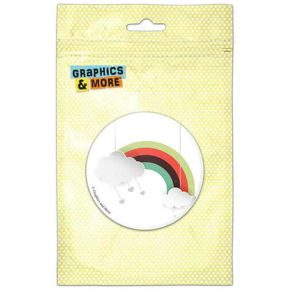 Rainbow with Hearts Pinback Button Pin Badge
