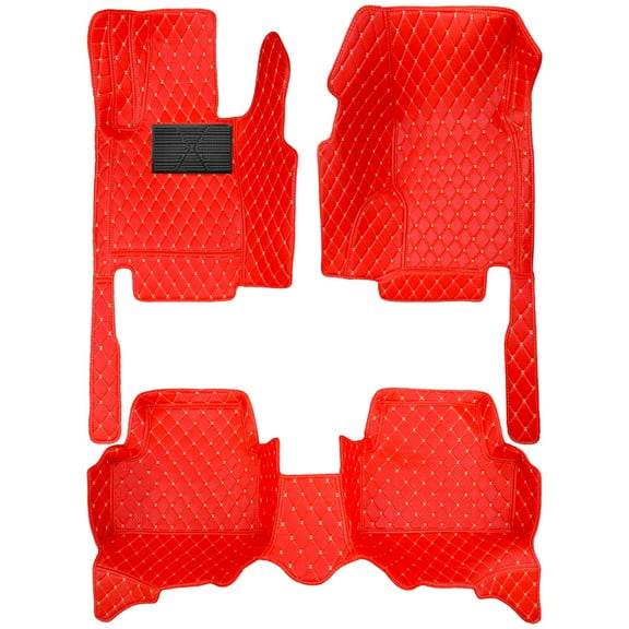 Tuqiang Car Floor Mats for Dodge Charger 2011–2023 MK7 - Full Coverage Red All-Weather PU Carpet