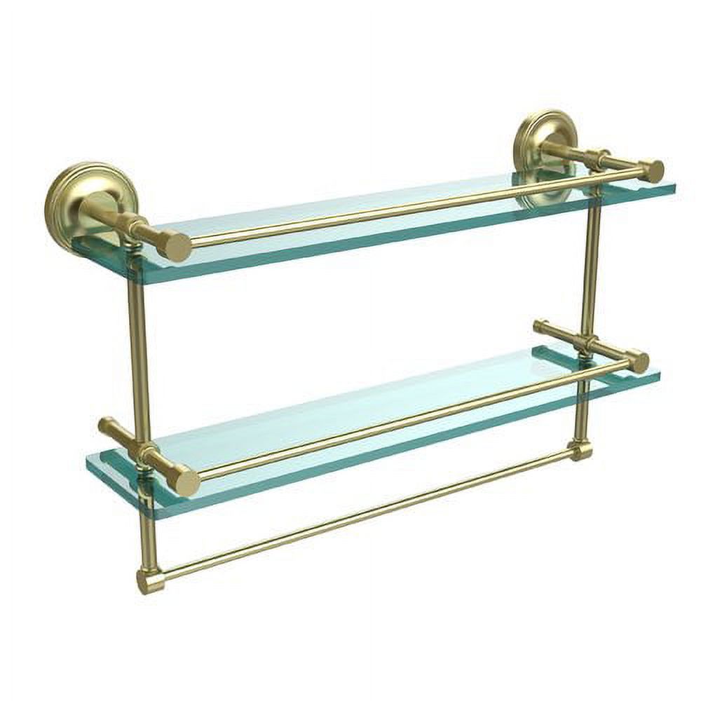 22 Inch Gallery Double Glass Shelf with Towel Bar - image 3 of 7