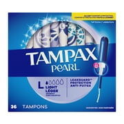 Tampax Pearl Tampons with LeakGuard Braid, Light Absorbency, 36 Count