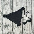 thumbnail image 4 of Triangle Bikini for Women Knitted Rope Bikini Knitted Mesh Pattern Solid Color Bathing Suit Side Tie Swimsuits Beachwear, 4 of 6