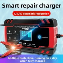 12V 24V Smart Car Battery Charger LCD Display Pulse Repair Trickle Maintainer for Truck SUV Motorcycle AGM Battery