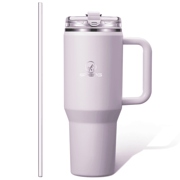 30 oz Tumbler with Handle, Water Bottles with Straw Lid, Insulated Stainless Steel Travel Mug Cup Holder Friendly, Keep Drinks Cold or Hot for Hours