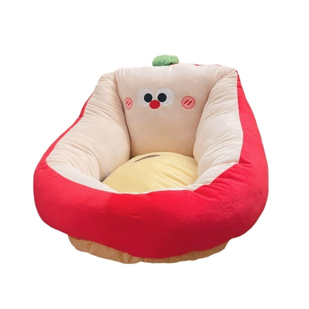 Sillón con cojín kawaii, sofá perezoso, divertido y cómodo, decoración para dormitorio interior. Rojo