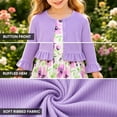 thumbnail image 5 of Lanbubble Toddler Girls Dresses with Ruffle Cardigan, 2‑Piece Fall Outfits for 3‑7T, 5 of 9