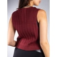 thumbnail image 4 of DARING DIVA Women's Stylish AK Cable Knit Tie Vest S Burgundy, 4 of 6