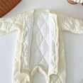 thumbnail image 3 of Lovzfmll Quilted Bodysuits for Newborn Boys Girls, Soft Plush Jumpsuit, Cozy Fleece Hooded Romper, Warm Winter Sleepwear Loungewear for 0-3 Years, 3 of 8