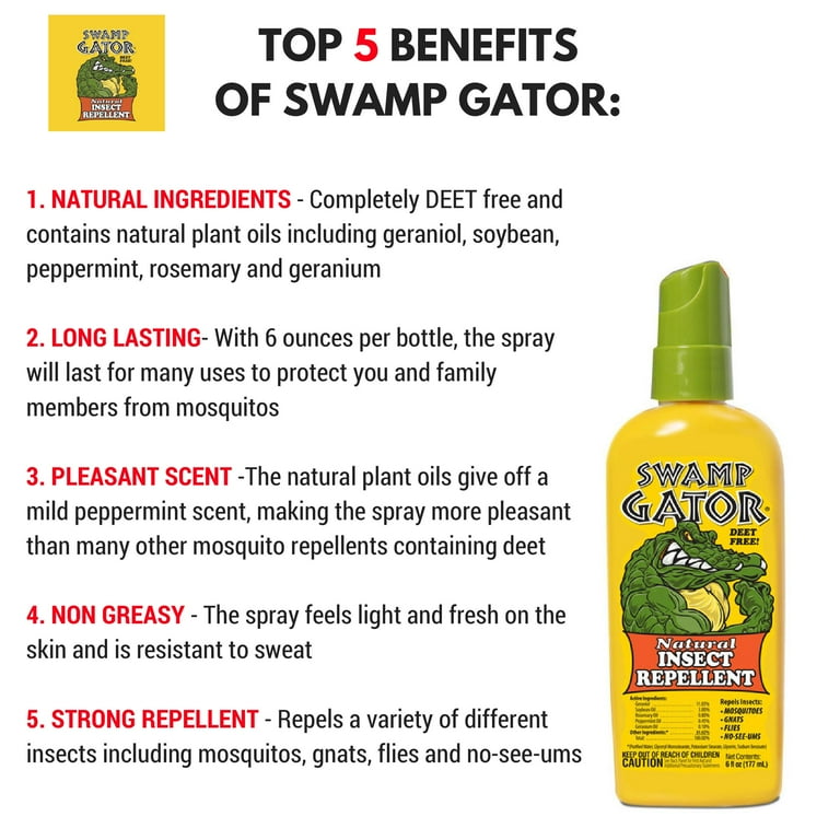 Swamp Gator Insect Repellent Liquid For Biting Insects 6 oz
