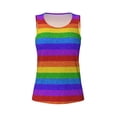 thumbnail image 4 of Haiem Colorful Glitter Rainbow Workout Tank Tops for Women, Athletic Sports Slim-Fit Tank Tops, Compression Sleeveless Dry Fit Shirts,Athletic Shirt-Large, 4 of 9