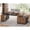 Brown, variant on 77.1" Large Electric Standing Desk with 3 Drawers and Storage Cabinet, Height Adjustable Executive Desk for Home Office Desk
