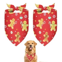 Dog Bandana 2 Pack,Red Christmas Gingerbread Man Pattern Bandanas for Dogs,Cat Bandana,Small/ Large Dog Bandana 2 Size,Dog Bandanas Girl Boy