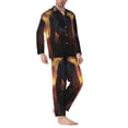 thumbnail image 2 of Honeii Sunset Western Cowgirl Pattern Mens Pajamas Set,2pcs Men's Lounge Long Sleeve Sleep Shirt and Pajama Bottoms Sleepwear Set,Mens Pjs Sets-XX-Large, 2 of 7