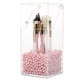 thumbnail image 4 of Estuche para cosméticos cuadrado con perlas, transparente, a prueba de polvo, con tapa, para brochas de maquillaje, cartucho para brochas de cejas, caja de almacenamiento de brochas de acrílico, 4 of 5