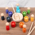 thumbnail image 3 of Madera Montessori Color clasificación juguete Multi-usos Reconocimiento de color Aprendizaje Juego de juego de juguetes Montessori para la escuela de viajes al aire libre, 3 of 9