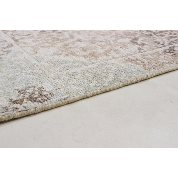 ECARPETGALLERY Tapis Noué à la Main pour Salon, Salle à Manger et Chambre à Coucher Style décontracté Collection Jules Oushak 4'10" x 7'10" en Brun