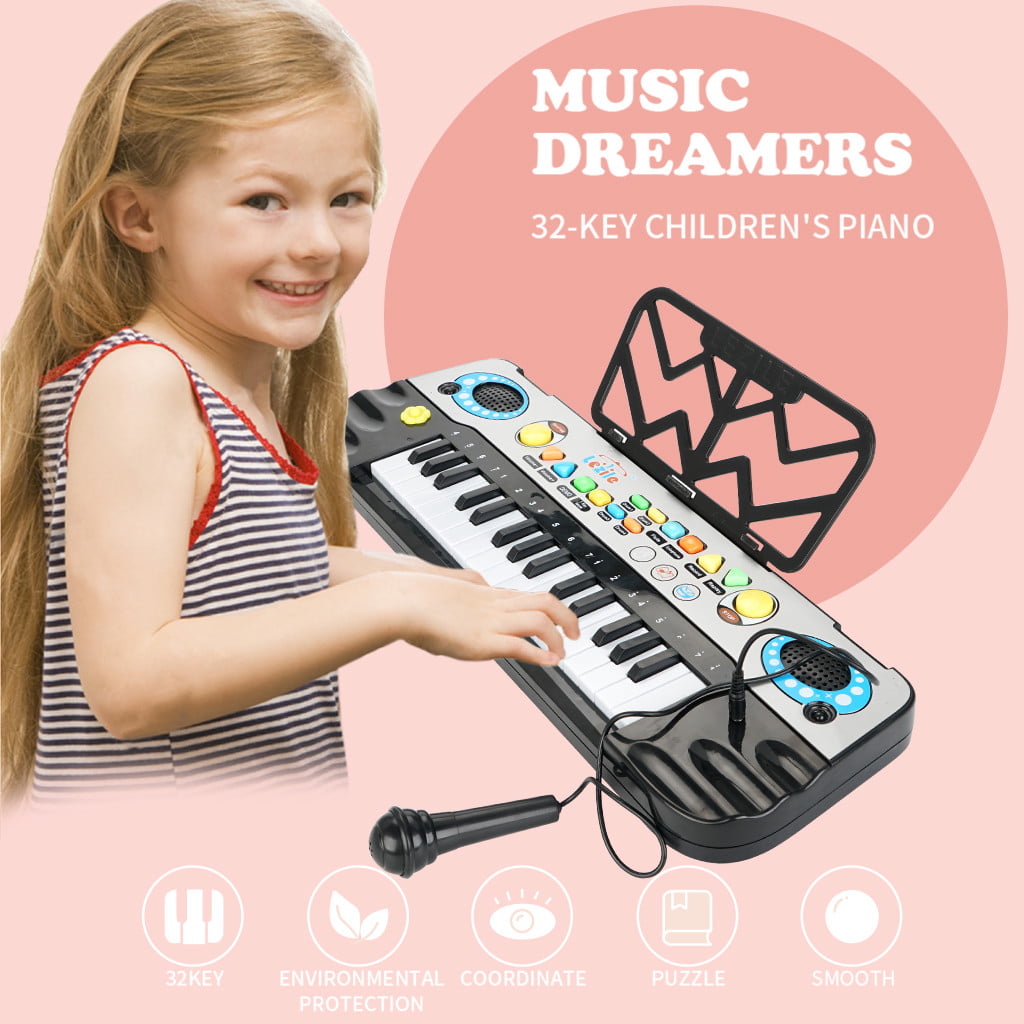 32 Keys Multifunction Electronic Piano Kids Keyboard Music With Microphone 