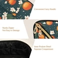 thumbnail image 5 of FORMRS Makeup Bag Travel Cosmetic Organizer for Women Fold Flat Zipper Pouch with Handle, Blue Floral Oranges, 5 of 8