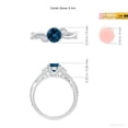 thumbnail image 5 of ANGARA Natural London Blue Topaz & Diamond Twisted Vine Ring in 14K White Gold for Women (Size-6mm) | November Birthstone, Anniversary, Jewelry Gift for Women | Natural London Blue Topaz Ring, 5 of 10