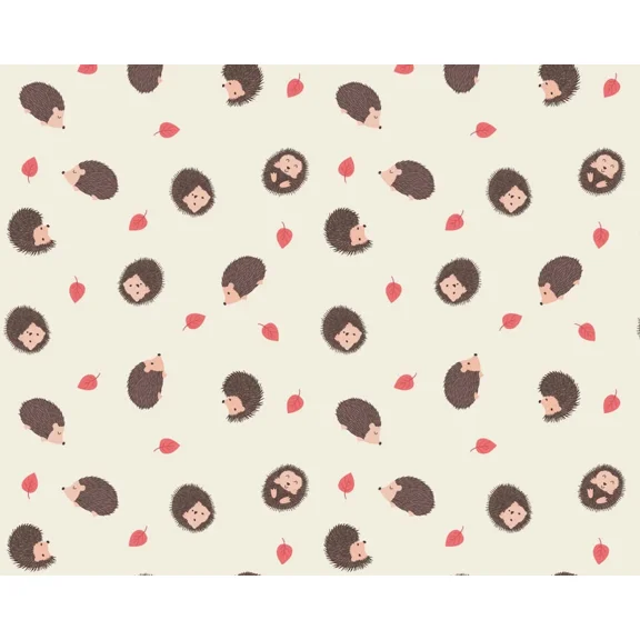 Lewis and Irene Small things country creatures hedgehogs CREAM 100% Cotton Fabric sold by the yard