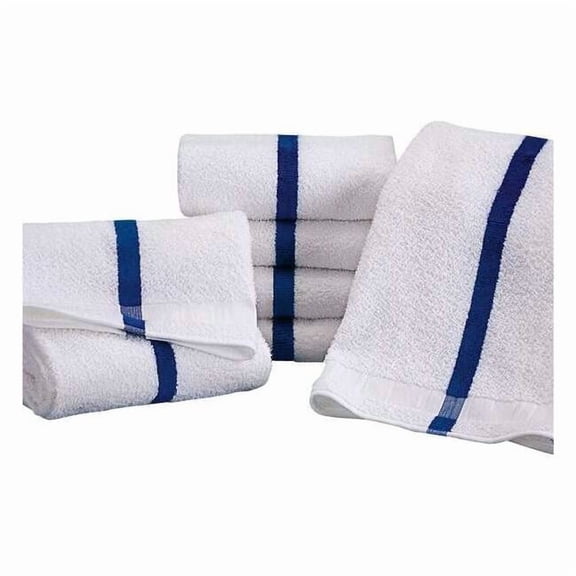 Martex Cotton Blend Striped Pool Towels, Blue,6-Pack