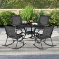 thumbnail image 2 of Spaco Folding Rocking Chair with Breathable Seat Fabric Set of 2, Seating & Patio Chair for Outdoor as Garden, Yard, Black, 2 of 9