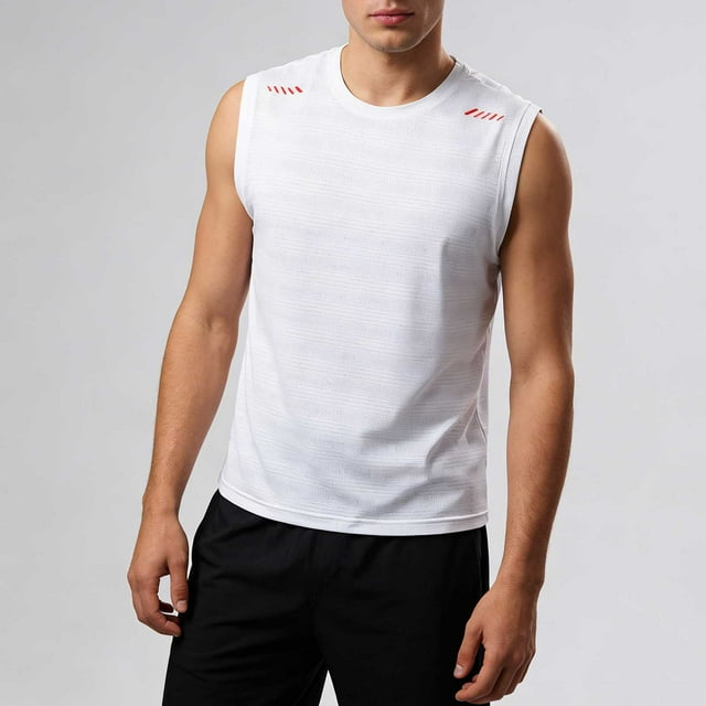 NTACZA Débardeur Homme Sans Manches Entraînement Plage Chandail Col Rond Maille Vacances Chemises Homme TG