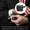 thumbnail image 4 of 8pcs Mens Carbon Fiber Cufflinks and Shirt Studs Set Tuxedo Shirts Business Wedding Silver Black Gold Tone, 4 of 8
