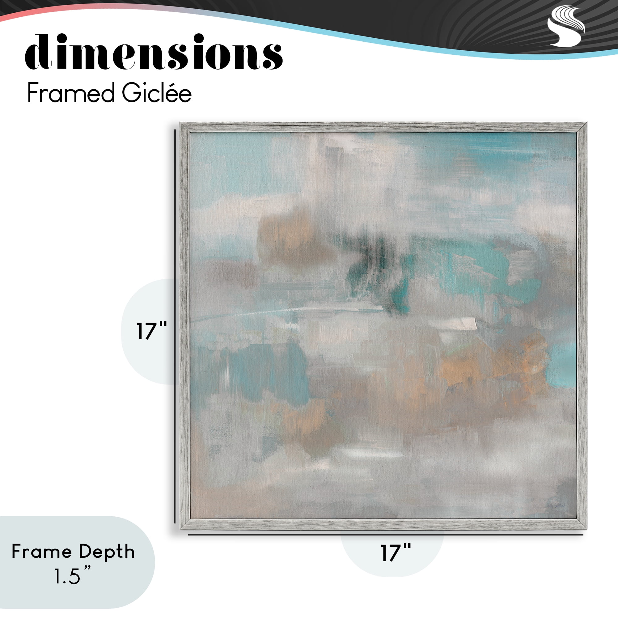 Stupell Industries Serene Soft Abstract Study Gray Framed Giclee Art, design by Sally Swatland