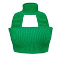 thumbnail image 2 of Haut Tube Tricoté à Col Halter pour Femmes Été Sans Manches Crop Top Ajusté Dos Nu, 2 of 6