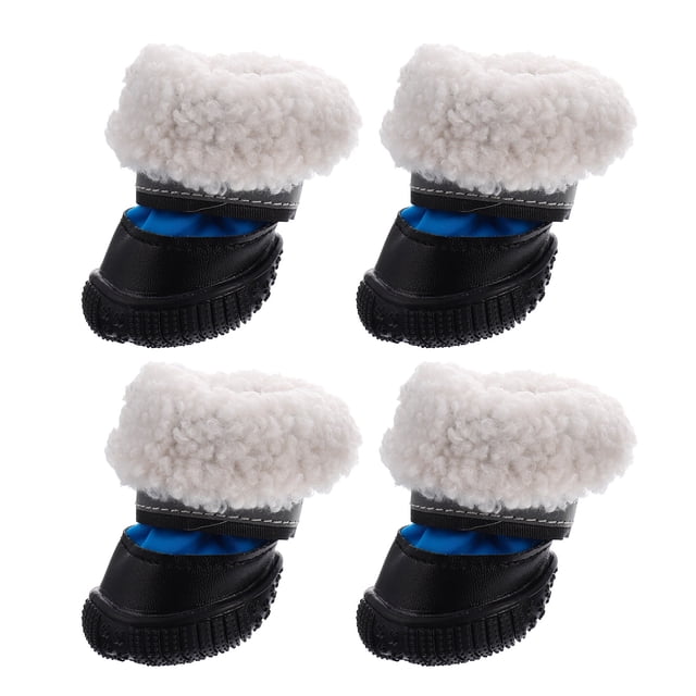 4PCS Botas para perros Protectores de patas Protectores antideslizantes Zapatos para mascotas Botines para mascotas (Azul)