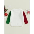 thumbnail image 5 of Baby Toddler Girls Boys Christmas Sweater, 0 3 6 9 12 18 24 Months 2T 3T Contrast Color Long Sleeve Crew Neck Letters Warm Knit Pullover Winter Tops, 5 of 9