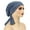 Blue, variant on Xinwanna Women Headscarf Hat Striped Print Lace-up Turban Hat Hair Loss Chemotherapy Headwear Full Coverage Head Wrap (Black)
