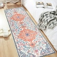 thumbnail image 7 of Findosom 2'x6' Vintage Runner Rug 0.4" Distressed Hallway Rug Non Slip Laundry Runner Rug Decor Rug Washable Runner Rug Kitchen Floor Mat Entryway Rug Runner for Laundry Room Kitchen Entryway, Orange, 7 of 7