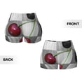 thumbnail image 5 of Vsdgher Cherries laid print Workout Shorts for Women Seamless Soft Smooth Gym Yoga Scrunch Active Exercise Fitness Shorts, 5 of 8