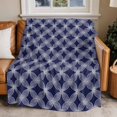 thumbnail image 2 of Navy Blue Flannel Blanket for Bed,Travel and Camping, Retro Abstract Art Modern Geometric Super Soft Cozy Blanket for All Seasons 50"x60", 2 of 7
