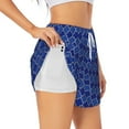 thumbnail image 2 of Bixox Women's Blue Lantern Shapes pattern 2 in 1 Running Shorts - Lightweight Athletic Workout Gym Yoga Shorts Liner with Pockets - Medium, 2 of 7