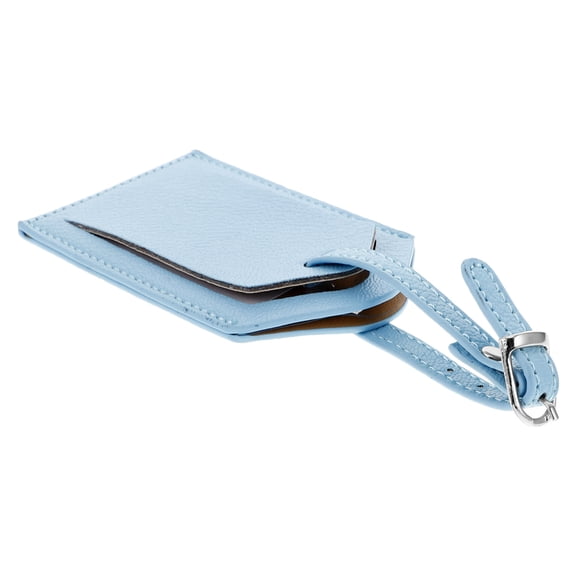 Soimiss 1Set Luggage Tag Holder Sky-blue PU Stylish Design Waterproof Protection for Travel Bags