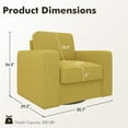 thumbnail image 2 of MOONMISS Swivel Accent Chair, 36'' Wide Mid-Century Modern Armchair for Living Room, Bedroom, Office,Yellow, 2 of 6